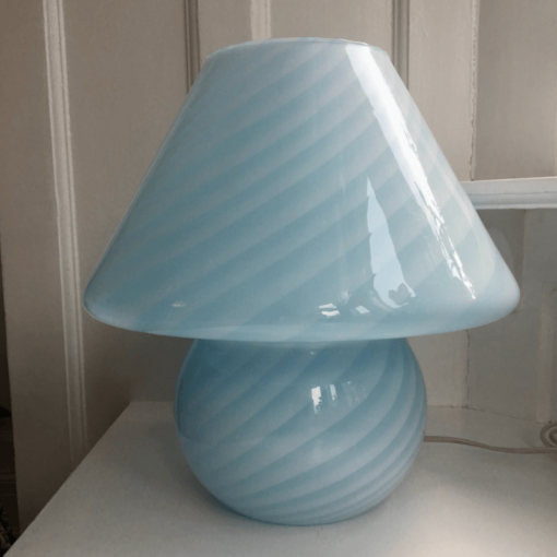 Blå mushroom murano lampe