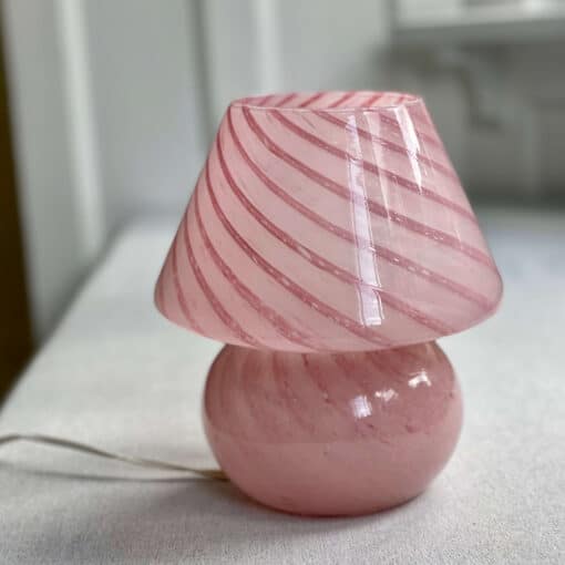 Rosa vintage murano lampe swirl