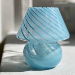 Murano lampe mushroom blå