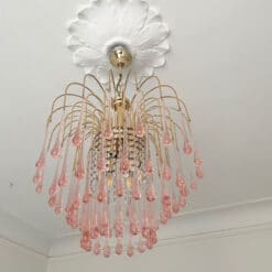 Vintage Murano lysekrone lyserød
