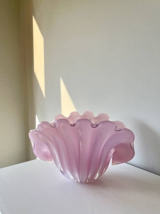 Lyserød pink Murano glas musling
