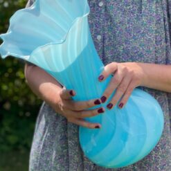 Blå murano swirl vase