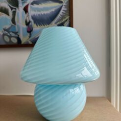 Blue murano mushroom lamp