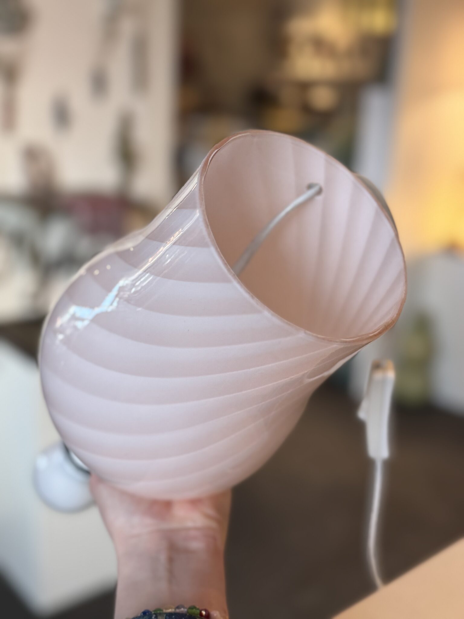 Lyserød Murano lampe